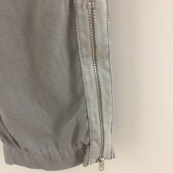 Linen High Waist Pleated Relax fit Tapered Ankle Pant sz 6-8 - Sage - Picture 4 of 13